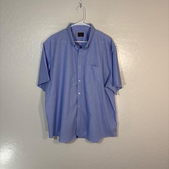 UNTUCKit Shirt Mens 3XL Blue Hillstowe Wrinkle Free Short Sleeve Button Down - Picture 1 of 7